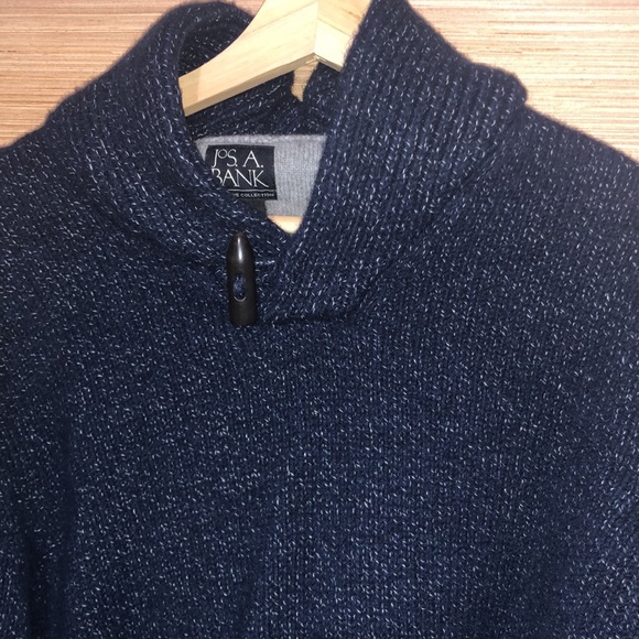 Jos A Bank Blue Wool Sweater with Toggle Closure - Picture 7 of 7